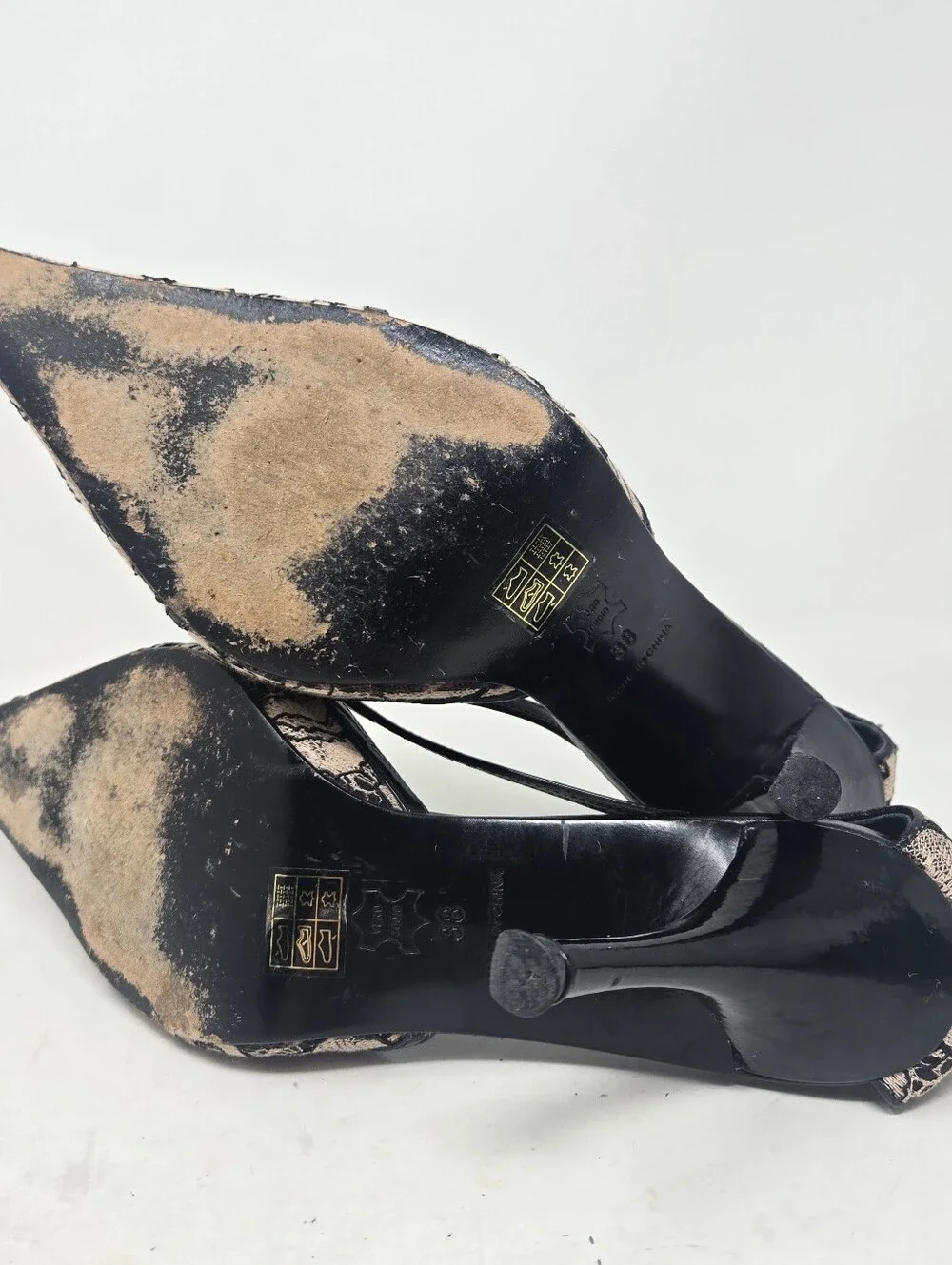 Karen Millen Slip on Pointed Toe Slingback Lace Heels Women's Size 38EU